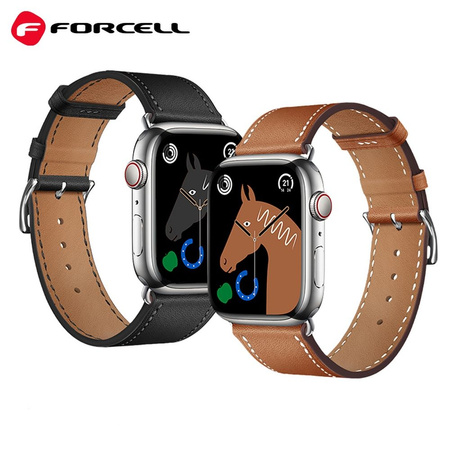 Pasek do Apple Watch Forcell F-Design FA20 magnetyczny skóra ekologiczna 42 / 44 / 45 / 49 mm czarny