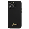 Guess GUHMP13XLSLMGBK iPhone 13 Pro Max 6,7 &quot;schwarz / schwarz Hardcase Silikonschrift Gold Logo