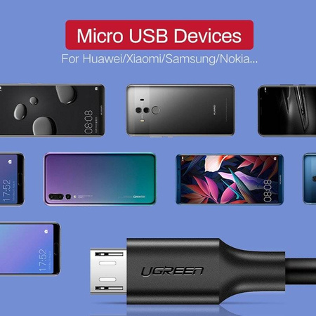 Kabel USB do Micro USB UGREEN QC 3.0 2.4A 1m (biały)