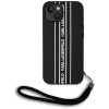 Karl Lagerfeld Saffiano Athleisure Stripes Cord iPhone 15 Hülle - Rosa