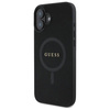 Original Handyhülle IPHONE 16 Guess Hardcase Saffiano Classic Logo MagSafe (GUHMP16SPSAHMCK) schwarz