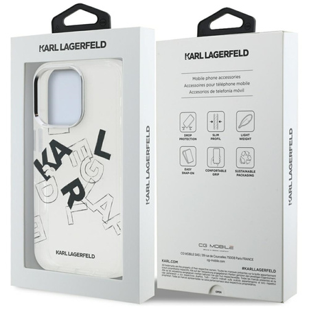 Karl Lagerfeld IML Sketched Graphic - Etui iPhone 16 Pro (przezroczysty)
