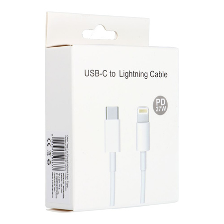 Kabel Typ C do iPhone Lightning 8-pin Power Delivery PD20W 3A C291 biały 1 metr BOX