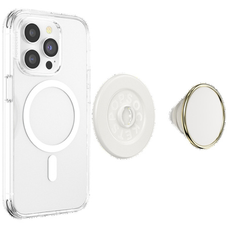 Uchwyt i podstawka do telefonu Popsockets Round Luxe Coconut Creme Enamel MagSafe beżowy 808938