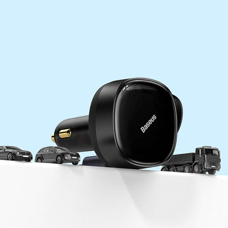 Baseus Enjoyment Retractable 2-in-1 Car Charger C+L 30W Black