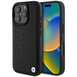 BMW BMHMP16LSLLBK iPhone 16 Pro 6.3" czarny/black hardcase Leather Hot Stamp MagSafe