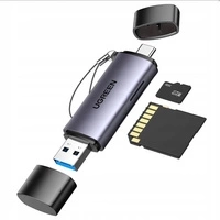 Ugreen czytnik kart SD / micro SD na USB 3.0 / USB Typ C 3.0 szary (50706)