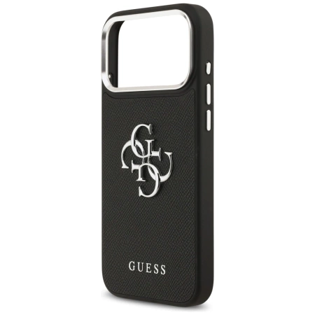 Guess Grained Big 4G Classic Logo Hülle für iPhone 17 Pro Max - Schwarz