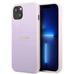 Original Handyhülle IPHONE 13 MINI Guess Saffiano Hot Stamp & Metal Logo (GUHCP13SPSASBPU) violett