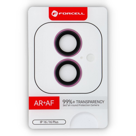 Szkło hartowane Forcell Premium do aparatu - do iPhone 16 / 16 Plus Różowy