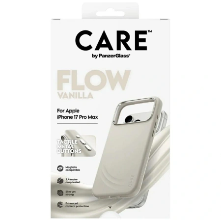 Etui CARE by PanzerGlass FLOW MagSafe na iPhone 17 Pro Max - beżowe