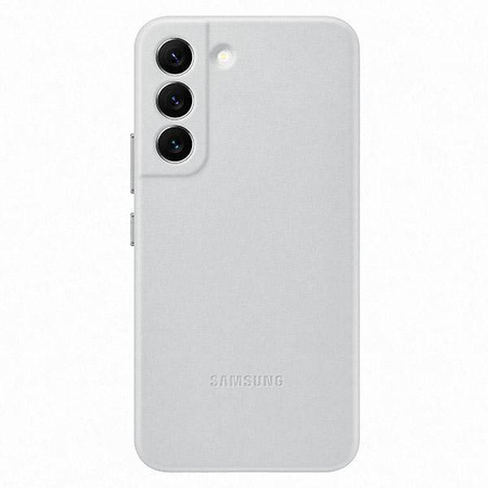 Samsung Leather Cover skórzane etui pokrowiec ze skóry naturalnej Samsung Galaxy S22 jasnoszary (EF-VS901LJEGWW)