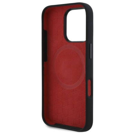Original Handyhülle IPHONE 16 PRO MAX BMW Hardcase Silicone Random Lines MagSafe (BMHMP16X23SSPK) schwarz
