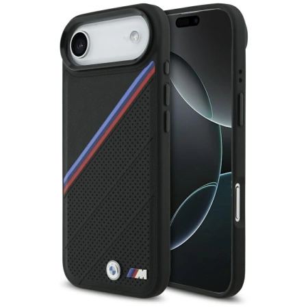 Etui BMW M Tricolor Metal Logo MagSafe do iPhone 17 Air - czarne