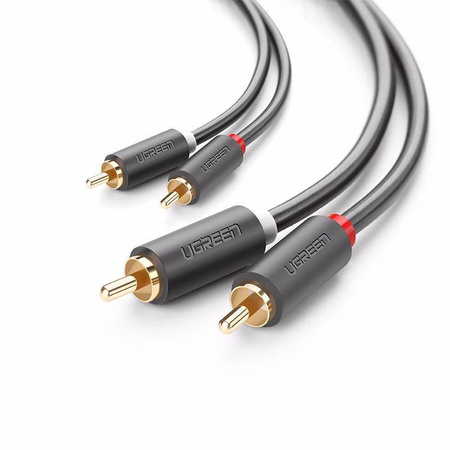 Ugreen kabel przewód stereo audio wideo 2RCA 2x Cinch 2m szary (10518)
