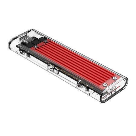 Kieszeń dyskowa M.2 NVME na USB-C 10Gbps - czerwona