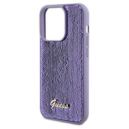 Original Case IPHONE 13 PRO Guess Hardcase Sequin Script Metal (GUHCP13LPSFDGSUiPhone) purple