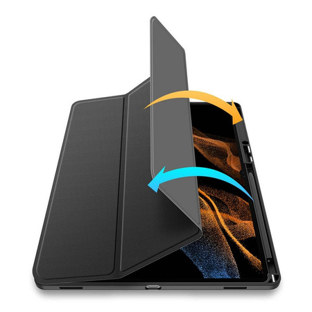 Schutzhülle SAMSUNG GALAXY TAB S8 ULTRA 14.6 X900 / X906 Dux Ducis Toby mit Klappe Bücher Kunstleder schwarz