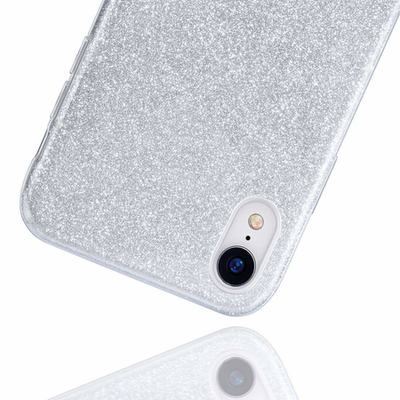 Nakładka Glitter 3w1 do iPhone 16 Pro 6,3&quot; srebrna