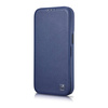 iCarer CE Premium Leather Folio Case skórzane etui iPhone 14 Plus z klapką magnetyczne MagSafe niebieski (WMI14220715-BU)