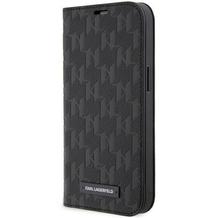 Karl Lagerfeld KLBKP14XSAKLHPK iPhone 14 Pro Max 6,7&quot; Bücherregal schwarz/schwarzes Saffiano-Monogramm