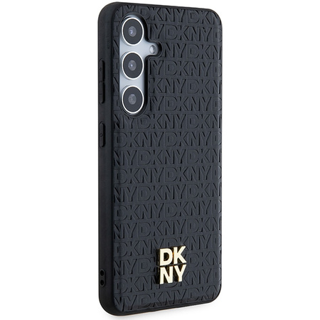 DKNY DKHMS24SPSHRPSK S24 S921 czarny/black hardcase Leather Pattern Metal Logo MagSafe