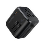 Choetech Fast Universal GaN USB Travel Charger Type C / 3 x USB-A 30W Power Delivery Black (PD5008-BK)
