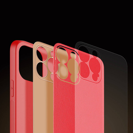 Dux Ducis Yolo eleganckie etui pokrowiec ze skóry ekologicznej iPhone 13 Pro czerwony