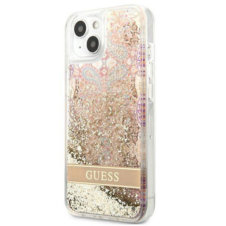 Guess GUHCP13SLFLSD iPhone 13 mini 5.4 &quot;Gold / Gold Hardcase Paisley Liquid Glitter