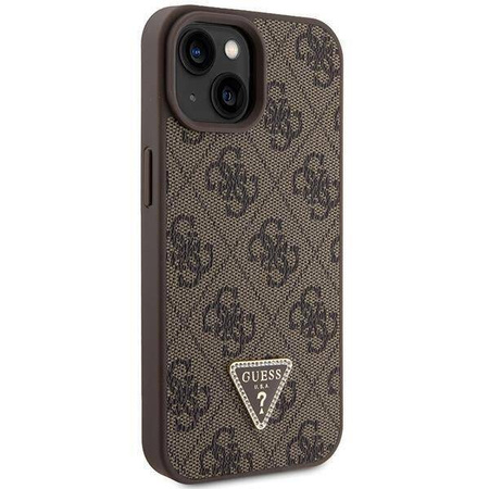 Oryginalne Etui APPLE IPHONE 15 Guess Hardcase Crossbody 4G Metal Logo (GUHCP15SP4TDSCPW) brązowe