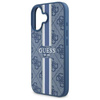 Original Handyhülle IPHONE 16 Guess Hardcase 4G Printed Stripes MagSafe (GUHMP16SP4RPSB) blau
