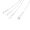 Cable 3w1 1m USB - Micro USB + Lightning + USB-C Denmen D05E white