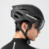 Kask rowerowy Rockbros z szybką, odpinane okulary z ochroną UV, unisex - czarno-brązowy