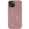 Guess Glitter Script Big 4G case for iPhone 15 - pink