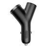 Baseus Y Type Car Charger ładowarka samochodowa 2x USB + gniazdo zapalniczki 3.4A czarny (CCALL-YX01)