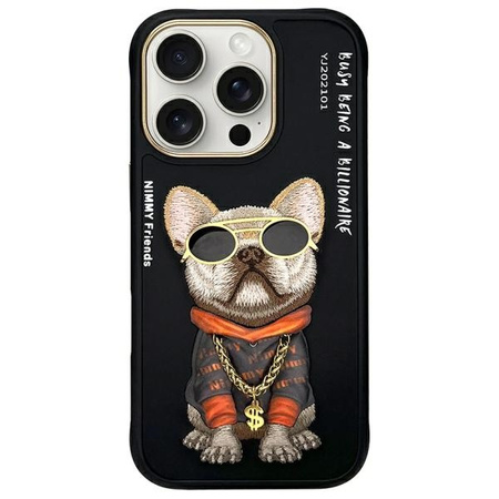 Nimmy etui iPhone 16 Pro Max 6.9"         czarny/black Glasses Cool Dog