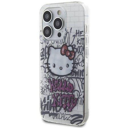 Etui Hello Kitty IML Kitty On Bricks Graffiti na iPhone 14 Pro Max - białe