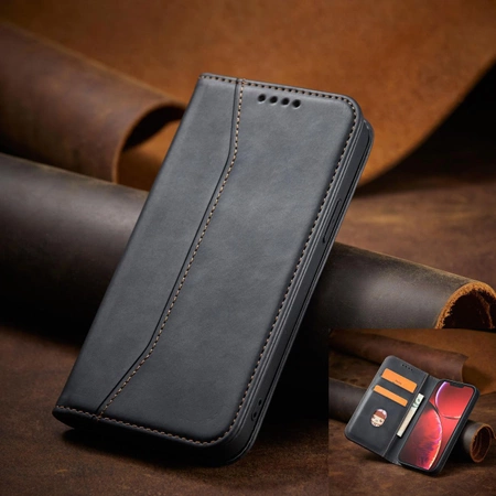 Magnet Fancy Case Hülle für iPhone 14 Pro Flip Cover Wallet Ständer schwarz