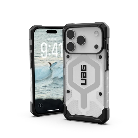 UAG Pathfinder Clear MagSafe Case for iPhone 17 Pro - White and Gray