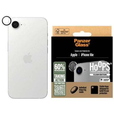 PanzerGlass Hoops Lens Protector für iPhone 16e – Klares gehärtetes Glas