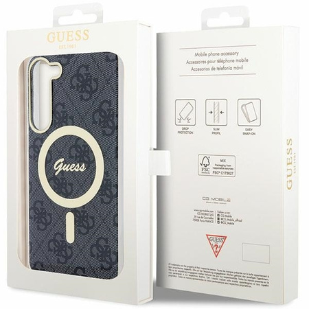 Guess GUHMS23MH4STK S23+ S916 schwarz/schwarzes Hardcase 4G MagSafe