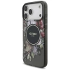 Guess IML Flowers Pearl Strap MagSafe case for iPhone 17 Pro Max - black