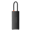 Baseus Lite Series multifunctional HUB USB Type C - 2 x USB 3.0 / USB Type C PD / HDMI 1,4 / SD / TF black (WKQX050101)