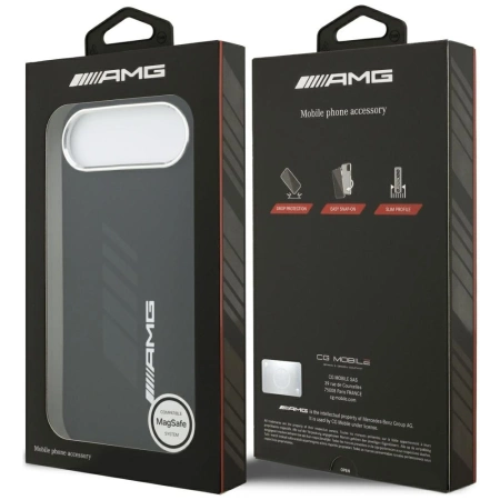 AMG Silikon-Übergröße-Rhombus-MagSafe-Hülle für iPhone Air – Schwarz