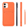 Card Case silicone wallet case with card holder documents for iPhone 13 mini orange