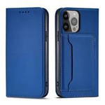 Magnet Card Case etui do iPhone 13 Pro pokrowiec portfel na karty kartę podstawka niebieski