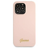 Guess GUHMP13LLSLMGLP iPhone 13 Pro / 13 6.1 &quot;Hellrosa / Hellrosa Hardcase Silikonschrift Gold Logo Magsafe