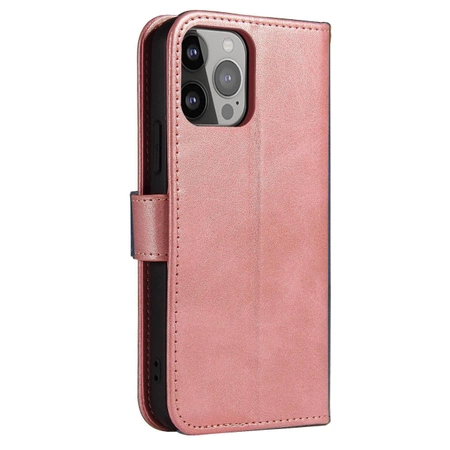 Etui Magnet Case do Samsung A15 z klapką i portfelem - różowe