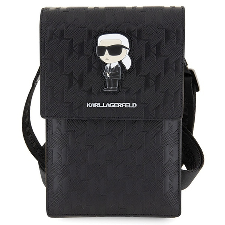 Torebka Karl Lagerfeld Saffiano Monogram Ikonik (KLWBSAKHPKK) czarne