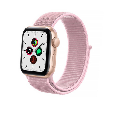 Crong Nylon - Pasek sportowy do Apple Watch 38/40/41 mm (Powder Pink)